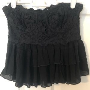 Free People strapless crop top